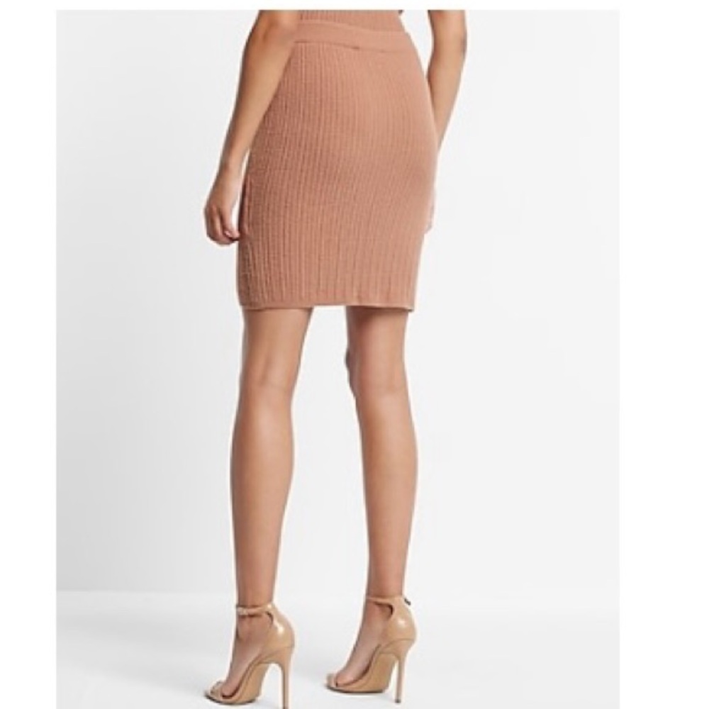 Express Super High Waisted Cable Knit Faux Wrap Mini Sweater Skirt - Medium
